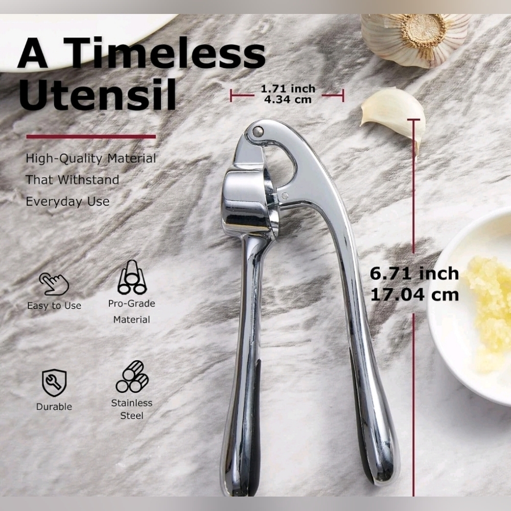 Heavy Duty Garlic Press Stainless Steel